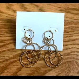 FREE with 6/$20 Gold Circles 2” Drop Lightweight Costume Jewelry Earrings